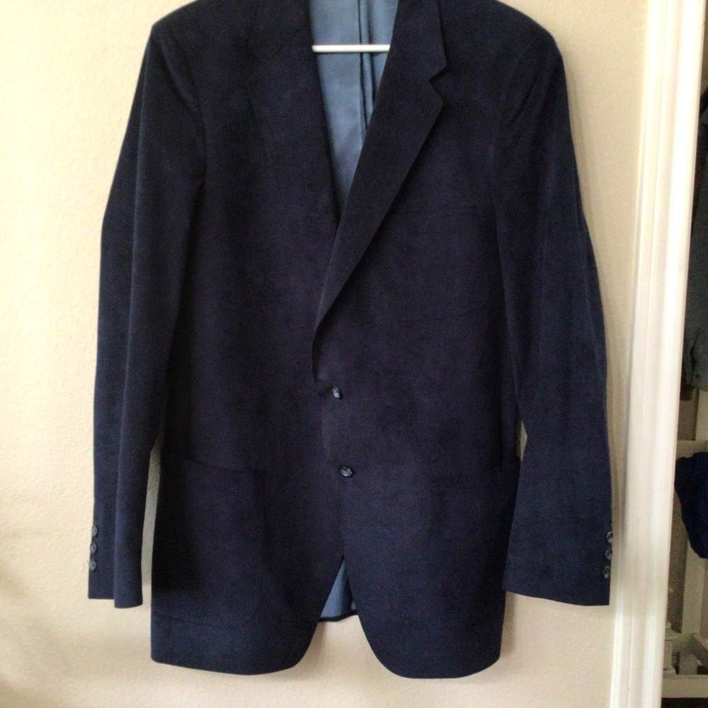 Vintage Neiman Marcus navy suede jacket/blazer. Size S/m great shape